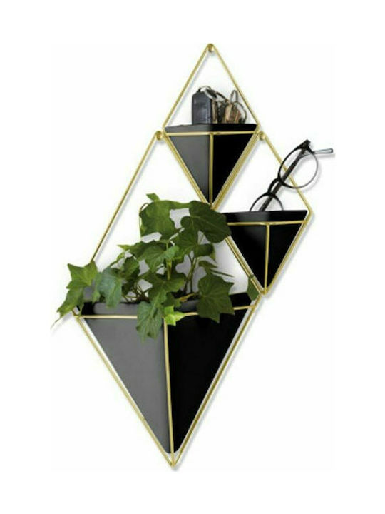 Umbra Set Wanddekorationen aus Keramik Trigg Small Black/Gold 12x6.4x19cm 2pcs