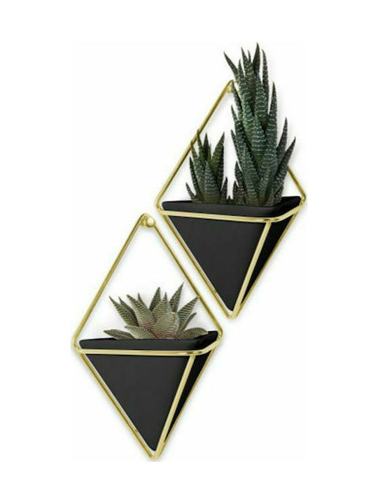 Umbra Set Wanddekorationen aus Keramik Trigg Small Black/Gold 12x6.4x19cm 2pcs