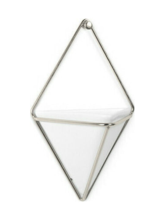 Umbra Set Wanddekorationen aus Keramik Trigg Small Λευκό/Νίκελ Ματ 12x6.4x19cm 2pcs