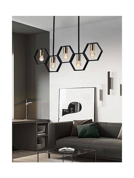 Hatzipantos Stores Κρεμαστό Φωτιστικό Μαύρο με Ντουί E27 50x26εκ.