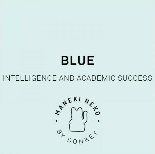 Donkey Decorative Cat made of Plastic Lucky Cat Maneki Neko in Blue 10.5x8.5x15cm 1pcs