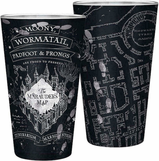 Abysse Harry Potter - Marauder's Map Glass made of Glass in Black Color 400ml