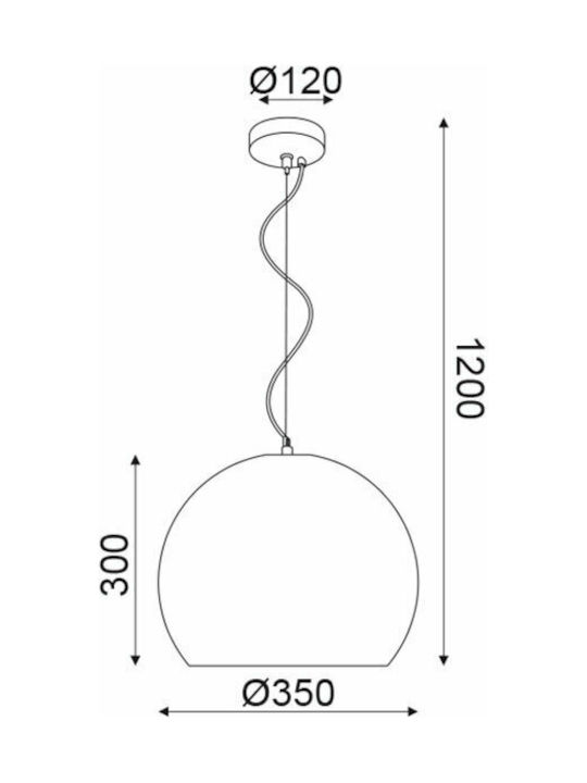 Aca Netto Brown Bell Pendant Ceiling Light with E27 Socket 35cm