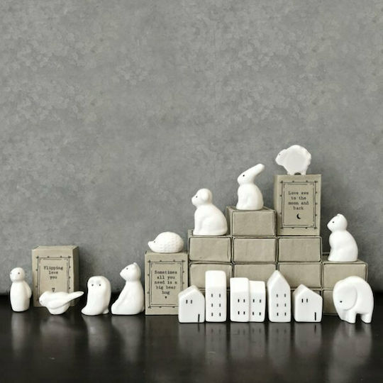 Synchronia Decorative Animal made of Ceramic Bunny 4.5x3.4x3.4cm 1pcs