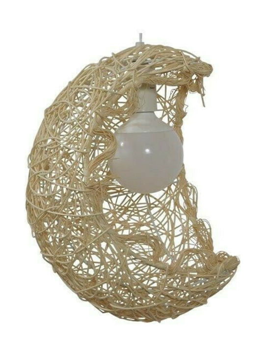 GloboStar Crescent Hängelampe Beige Glocke mit Fassung E27 30x20x35cm.