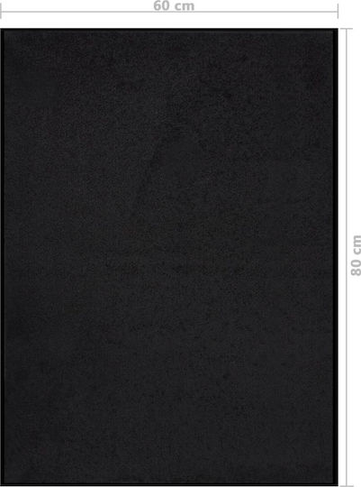 vidaXL Entrance Mat Carpet with Anti-slip Backing Black 60x80cm