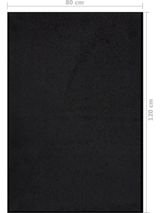 vidaXL Entrance Mat Carpet with Anti-slip Backing Black 80x120cm
