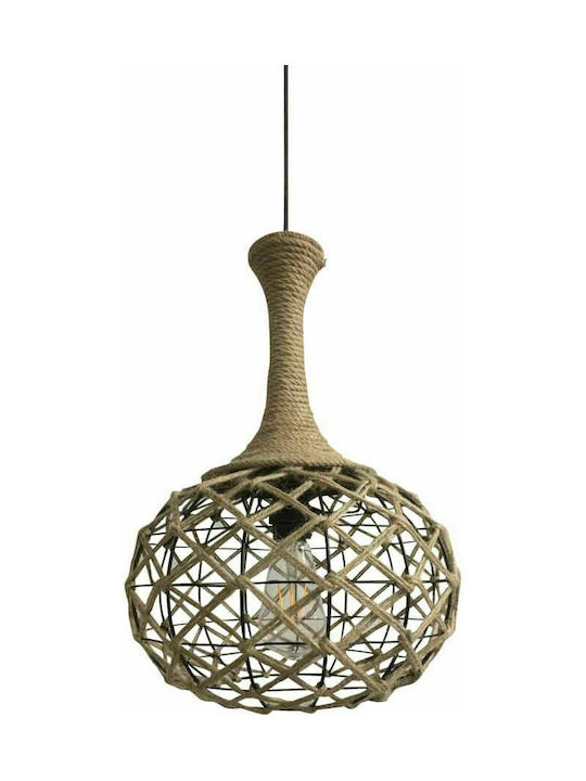 Home Lighting Rep Adjustable Pendant Light Brown with Rope for Socket E27 30x30x150cm