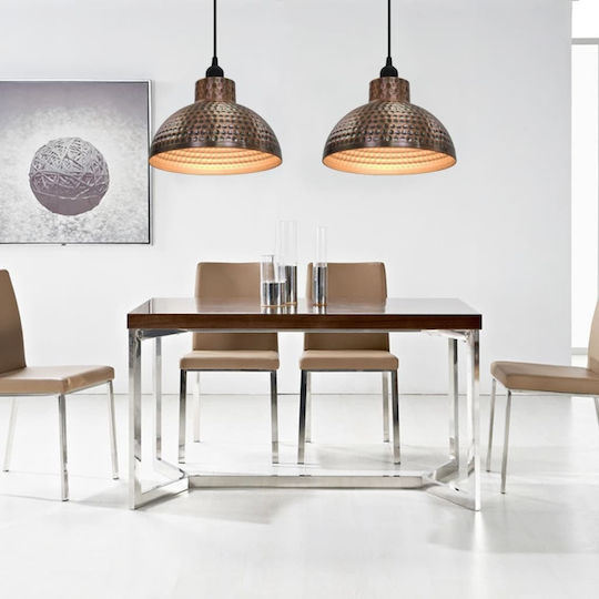 vidaXL Pendant Light Copper Bell with Socket E27 26x16cm