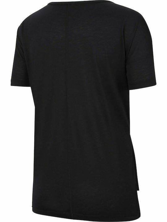 Nike Yoga Layer Γυναικείο Αθλητικό T-shirt Dri-Fit Μαύρο CJ9326-010