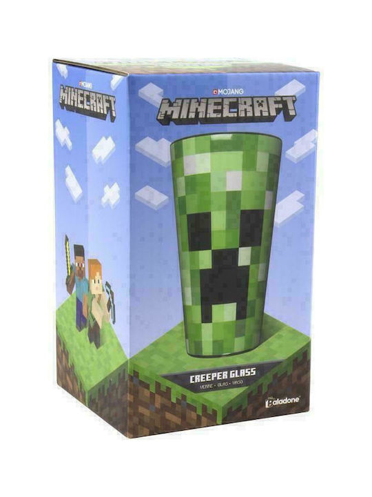 Paladone Minecraft Creeper Glas aus Glas in Grün Farbe 450ml