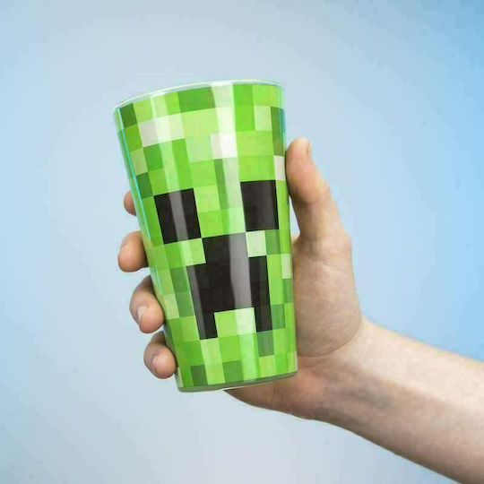Paladone Minecraft Creeper Beer / Cocktail/Drinking / Water Glass in Green Color 450ml