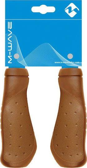 M-Wave 200722 200722 Ανατομικές Χειρολαβές Ποδηλάτου σε Καφέ Χρώμα 125mm από πλαστικό