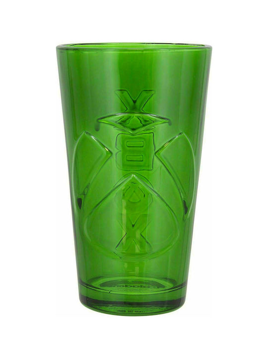 Paladone Xbox Shaped Ποτήρι Νερού από Γυαλί σε Πράσινο Χρώμα 400ml