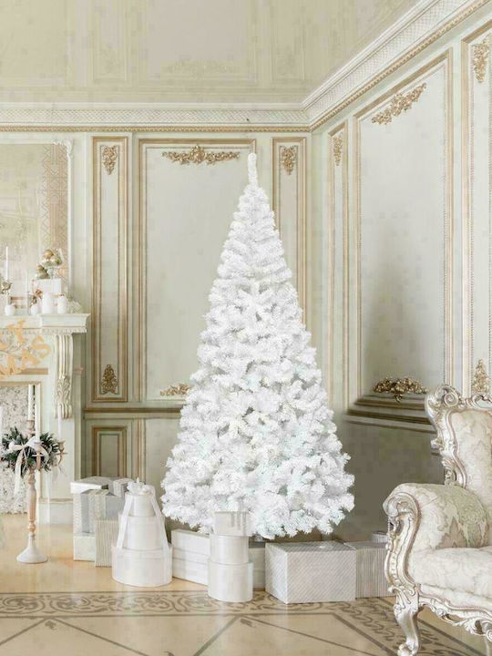 Christmas White Tree with Metallic Base and Built in Branches H240pcs