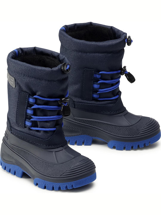 Kids Snow Ankle Boots with Laces Blue
