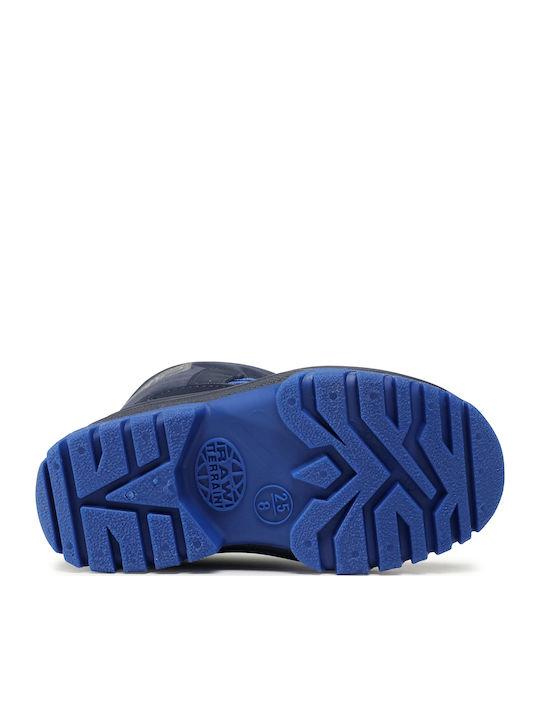 Kids Snow Ankle Boots with Laces Blue