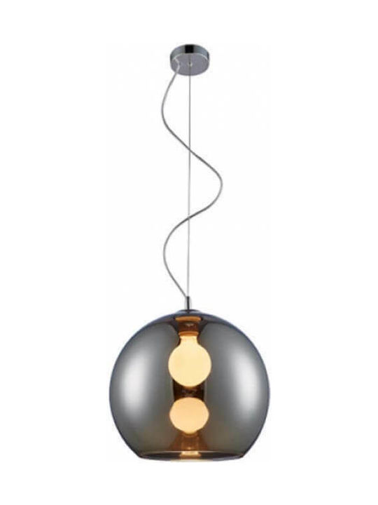 Luma Smoke Pendant Light Black with Socket E27 35x35x35cm