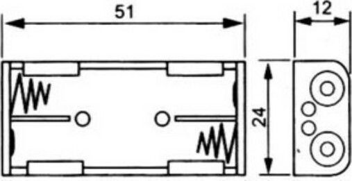 Μπαταριοθήκη 2 Μπαταριων AAA με Solder Lug BH0027B LZ (01.145.0008)