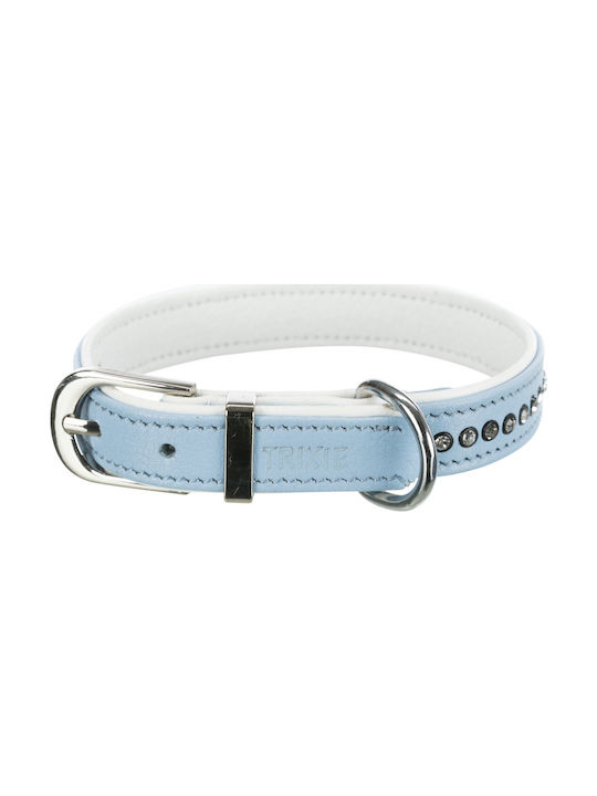 Trixie Active Comfort Dog Collar Leather In Blue Colour Small 15mm x 23 - 28cm