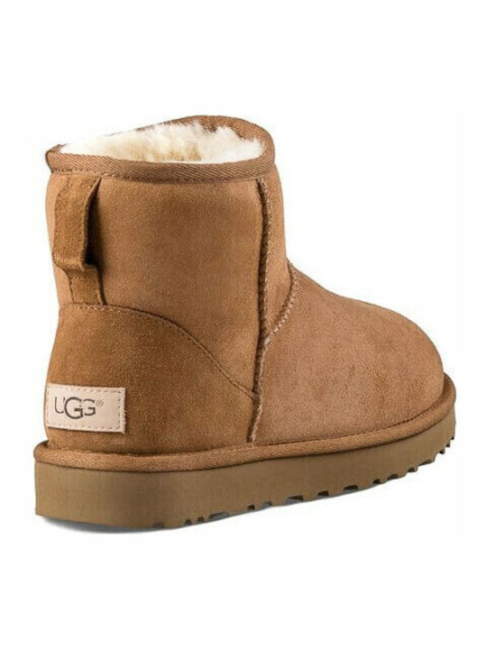 Ugg Australia Classic Mini II Велурени Дамски Ботуши с Козина Кестеняви