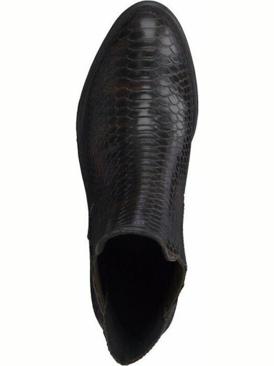 Damen Chelsea Stiefeletten mit mittlerem Absatz Schwarz