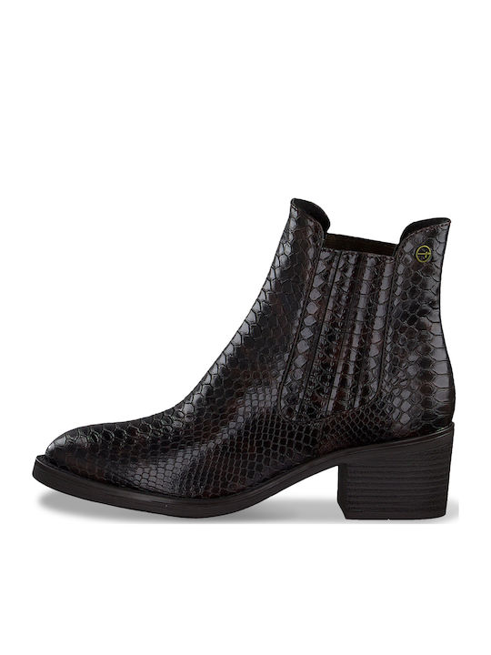 Damen Chelsea Stiefeletten mit mittlerem Absatz Schwarz