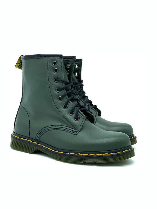 Leather Women's Ankle Boots Khaki