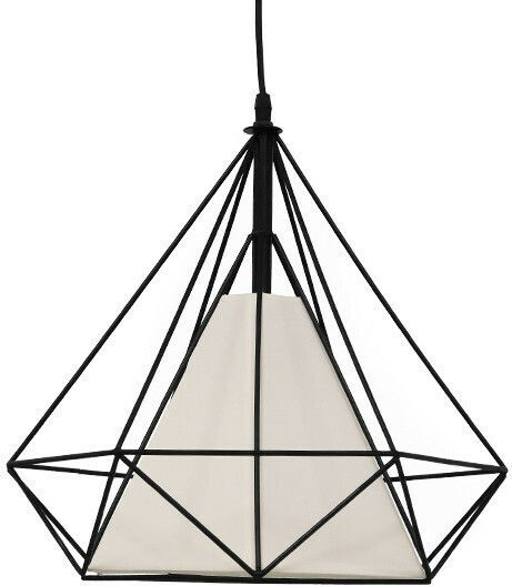 GloboStar Kairi Hängelampe Schwarz Raster mit Fassung E27 38x39cm.