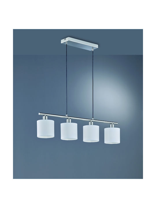 Trio Lighting Tommy Κρεμαστό Φωτιστικό Λευκό Ράγα για 4 Λαμπτήρες E14 75εκ.