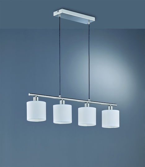 Trio Lighting Tommy Pendant Light White Rail for 4 Bulbs E14, E.14 75cm