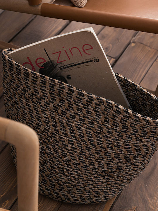 Gofis Home Hazel Διακοσμητικό Καλάθι Ψάθινο Καφέ 33x33x35εκ.