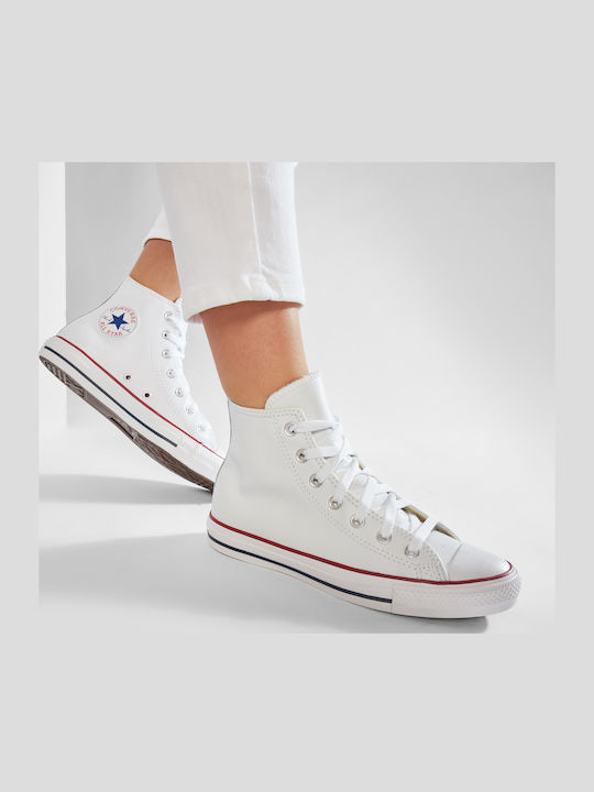 Chuck Taylor All Star Leather Μποτάκια Λευκά