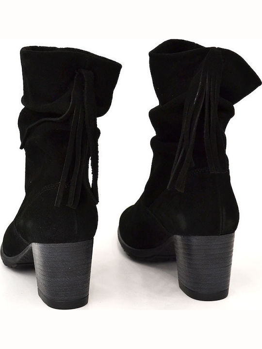 Wildleder Stiefeletten Damen Schwarz