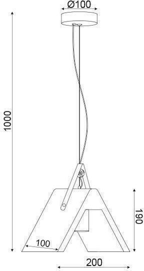Aca Висящо Осветително Тяло Сив с Цокъл E27 20x10x100см.