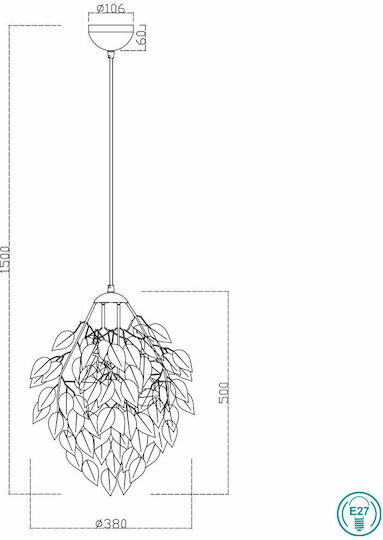 Trio Lighting Ρυθμιζόμενο Κρεμαστό Φωτιστικό Λευκό Καμπάνα με Ντουί E27 38εκ.