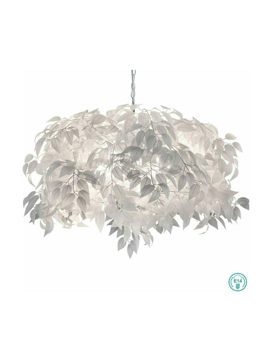 Trio Lighting Κρεμαστό Φωτιστικό Λευκό Καμπάνα με Ντουί E14 70x150εκ.