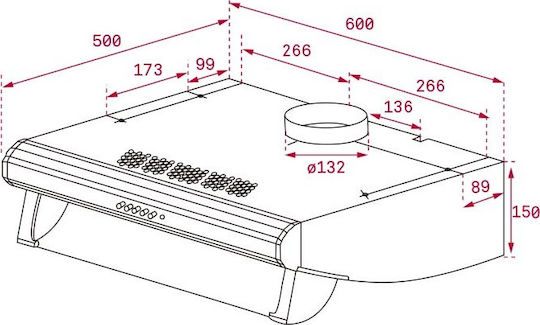 Teka C 6420 Freestanding Vent Hood 60cm Inox