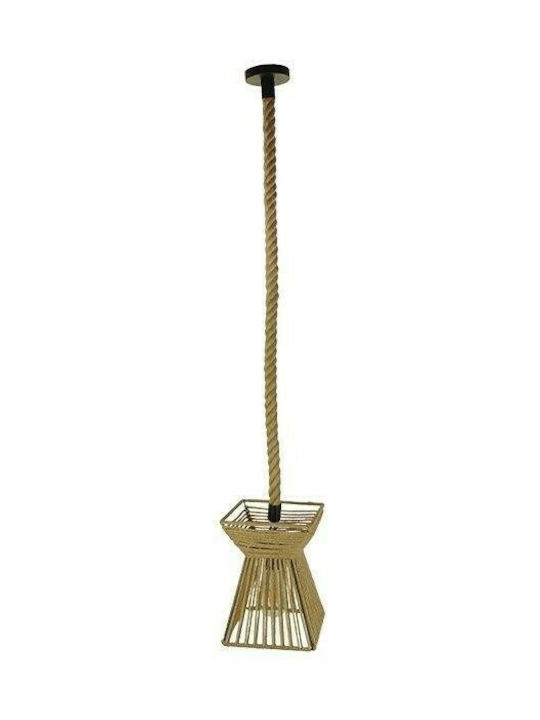 GloboStar Rouge Beige Ceiling Light with Rope for E27 Socket 21x27x27cm