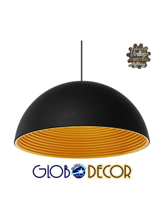 GloboStar Medea Висящо Таванно Осветително Тяло Златиста Камбанка с Цокъл E27 60x30x30см
