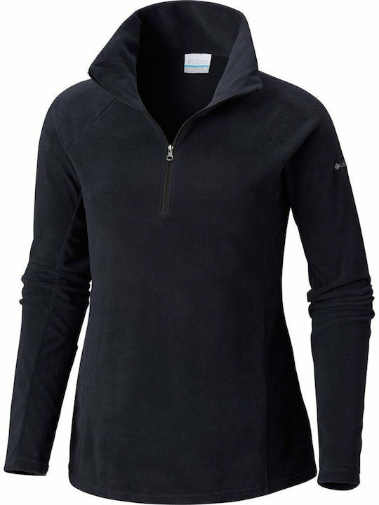 Glacial IV Women's Blouse Fleece Long Sleeve with Zipper Black