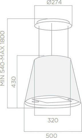Elica Juno WH/F/50 Insulă Hotă Recirculare 50cm Alb