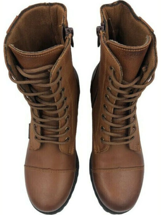 Leather Women's Ankle Boots Tabac Brown