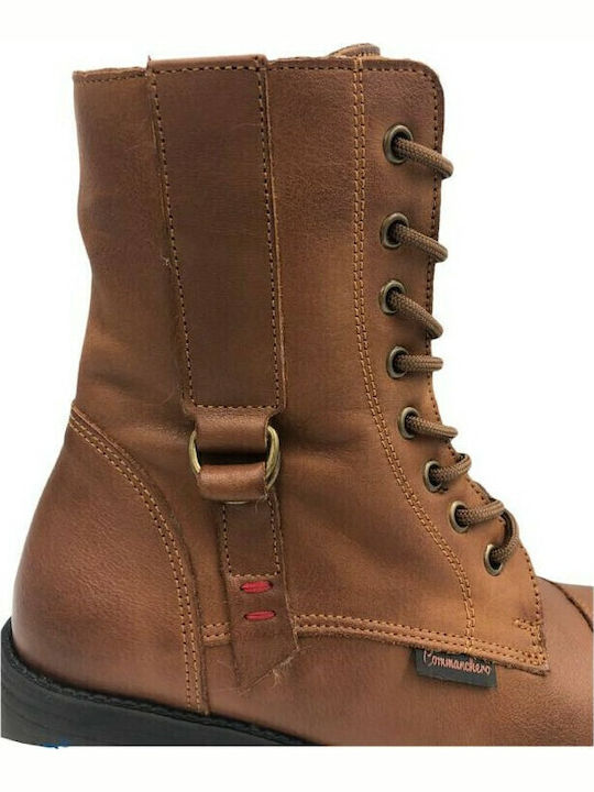 Leather Women's Ankle Boots Tabac Brown