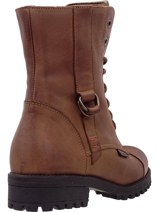 Leather Women's Ankle Boots Tabac Brown
