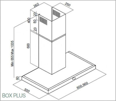 Davoline Box Plus Απορροφητήρας Καμινάδα 60cm Inox