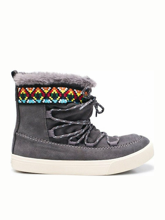 Alpine Suede Γυναικεία Μποτάκια με Γούνα Γκρι