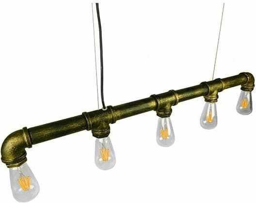 GloboStar Duct Lustră Cupru Calea ferată pentru 5 Becuri E27 92x5cm.