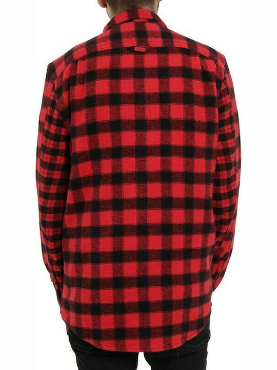 Superdry Buffalo Men's Shirt Long Sleeve Flannel Checked Red