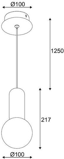 Aca Venus Pendant Light Gray with Socket G9 10x100x120cm